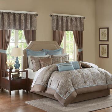 Madison Park Comforter Jacquard Paisley, King Size Bedspread With Matching Curtains