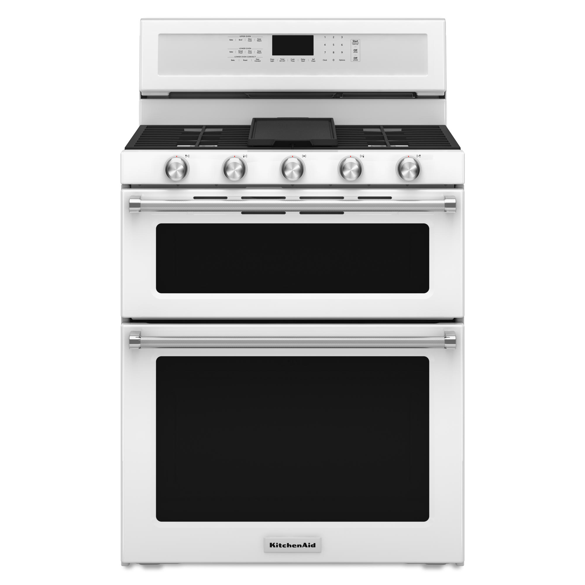 KitchenAid KFGD500EWH04 Gas Double Oven Convection Range