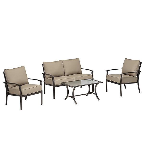 Garden Oasis Sc I 139nsf 4 Harrison 4 Pc Glass Top Outdoor Seating Set Limited Availability