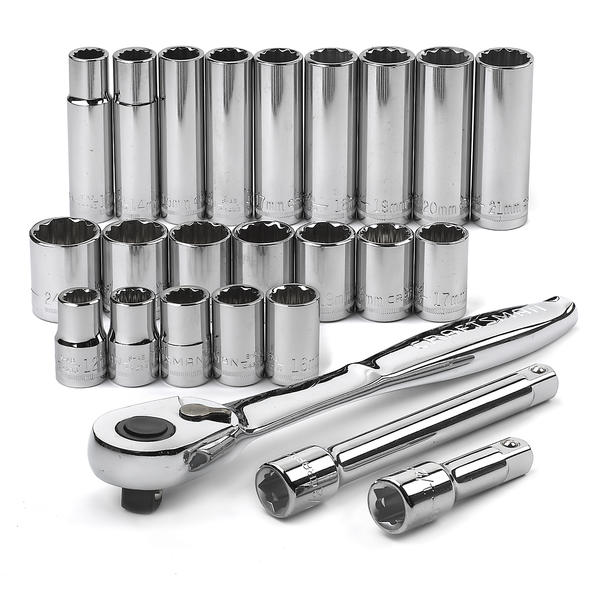 Craftsman 34899 24 pc. 1/2" Drive Socket Wrench Metric Set with 84