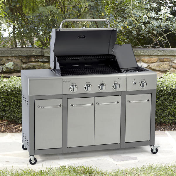 Kenmore Pg 40407solf 4 Burner Gas Grill With Storage Stainless Steel