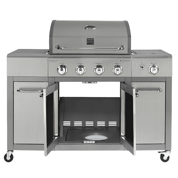 kenmore 4 burner gas grill with storage stainless steel