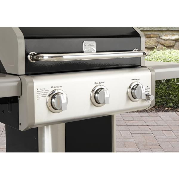 Kenmore PG4030400LD 3Burner LP Grill with Foldable Side Shelves