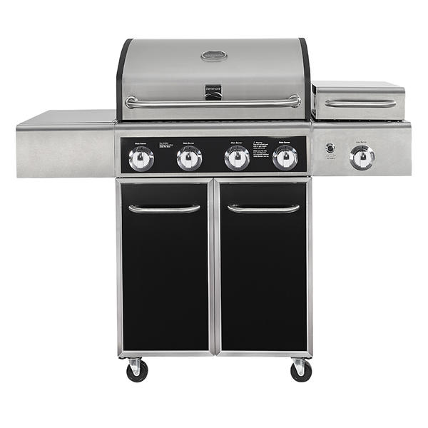 kenmore 4 burner gas grill with storage stainless steel