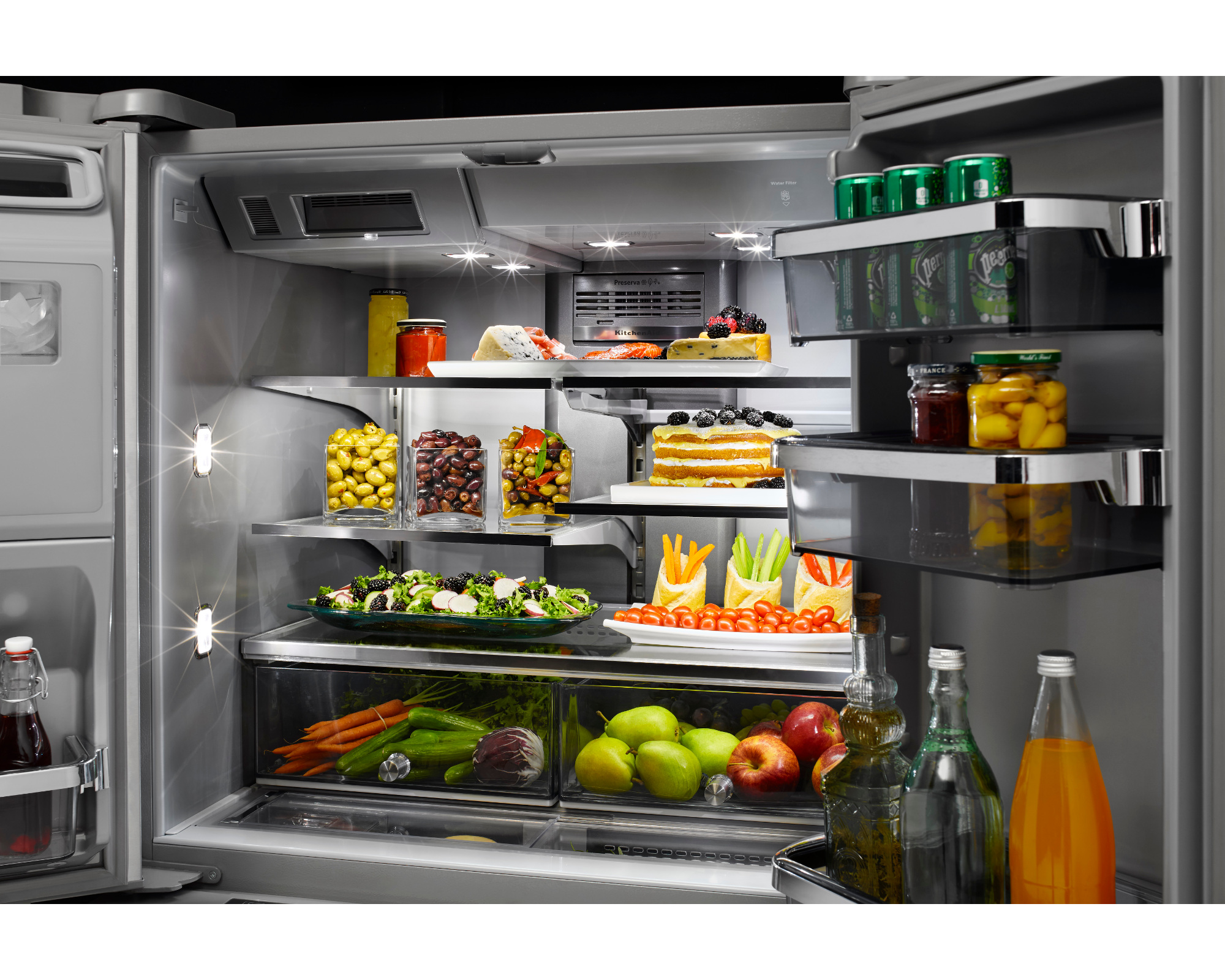 Kitchenaid 25.8 cu. Ft. 5-Door French Door Refrigerator Stainless Steel krmf706ess - best buy купить