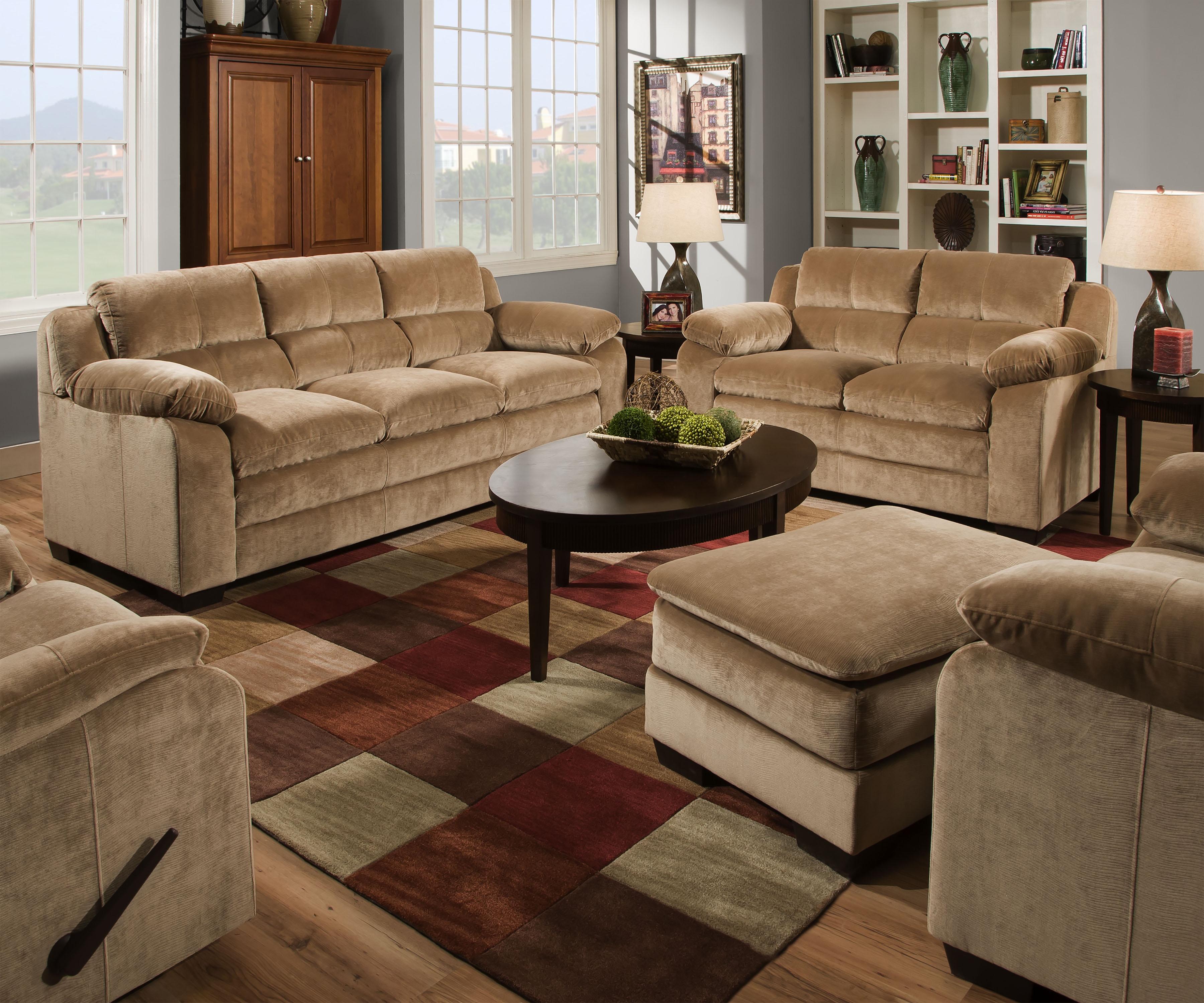 Simmons Upholstery 5068 PKLS Simmons BIXBY II Loveseat Tan