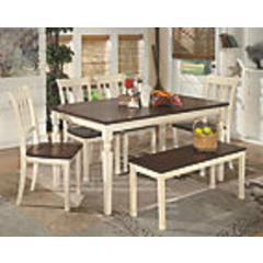 Signature Design by Ashley Whitesburg Rectangular Dining Table with 4 Chairs and Bench