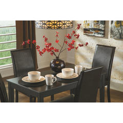 Signature Design by Ashley Kimonte Rectangular Dining Table w/ 4 Dark Brown Chairs