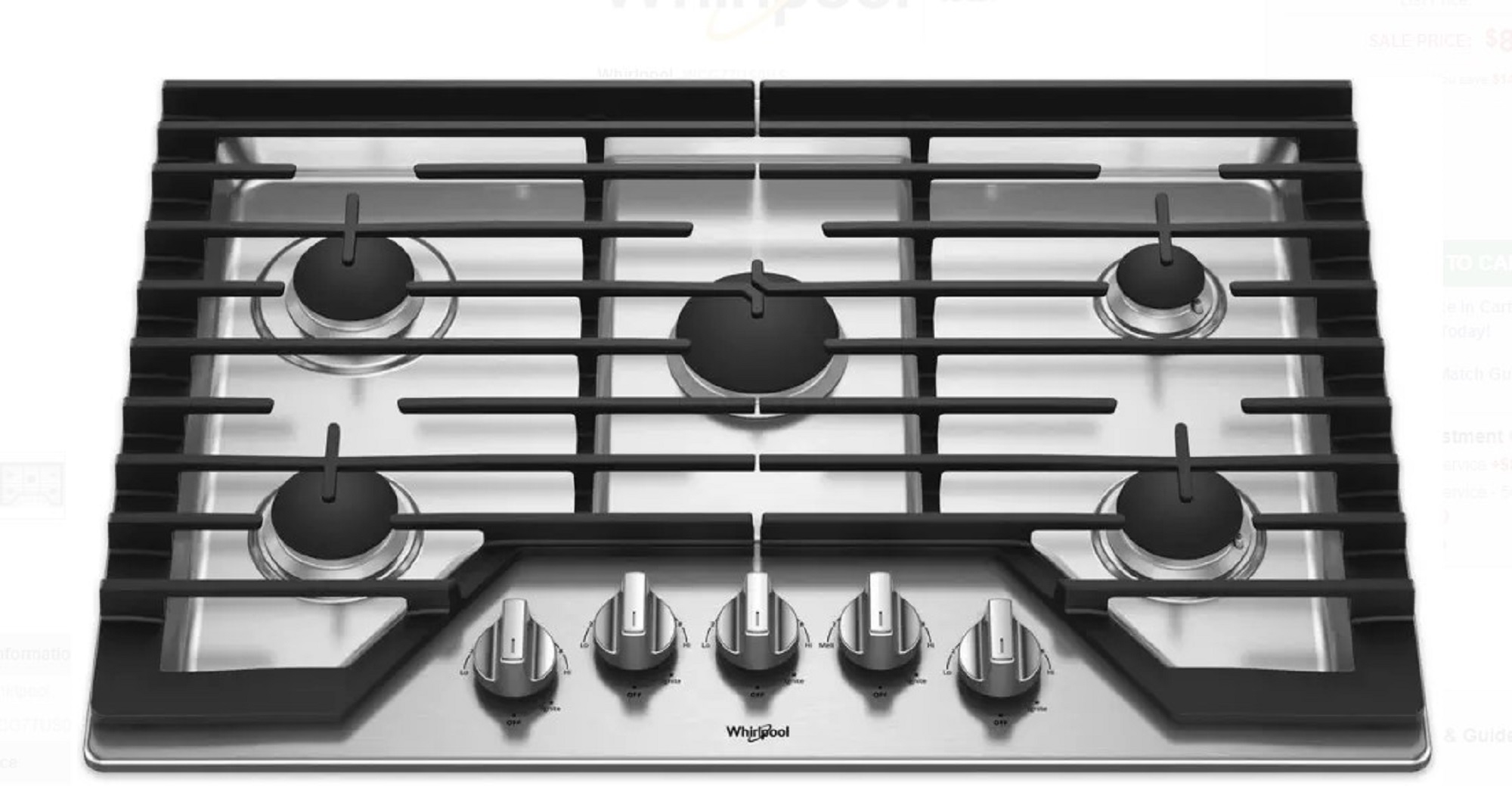 Whirlpool WCG77US0HS00 Gas Cooktop