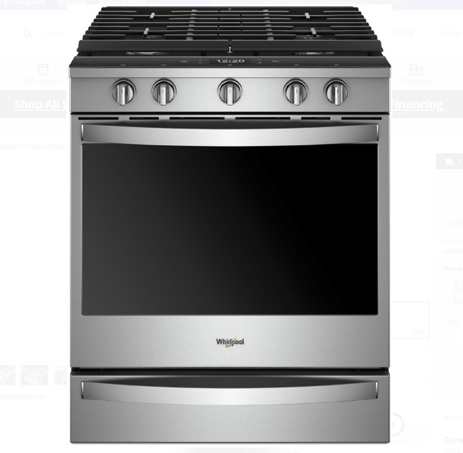 Whirlpool WEG750H0HZ0 Gas Slide-In Range