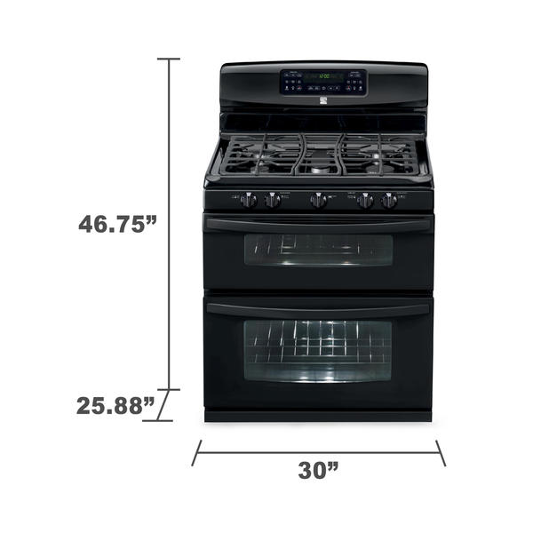 Kenmore 78029 5 8 Cu Ft Double Oven Gas Range Black Sears