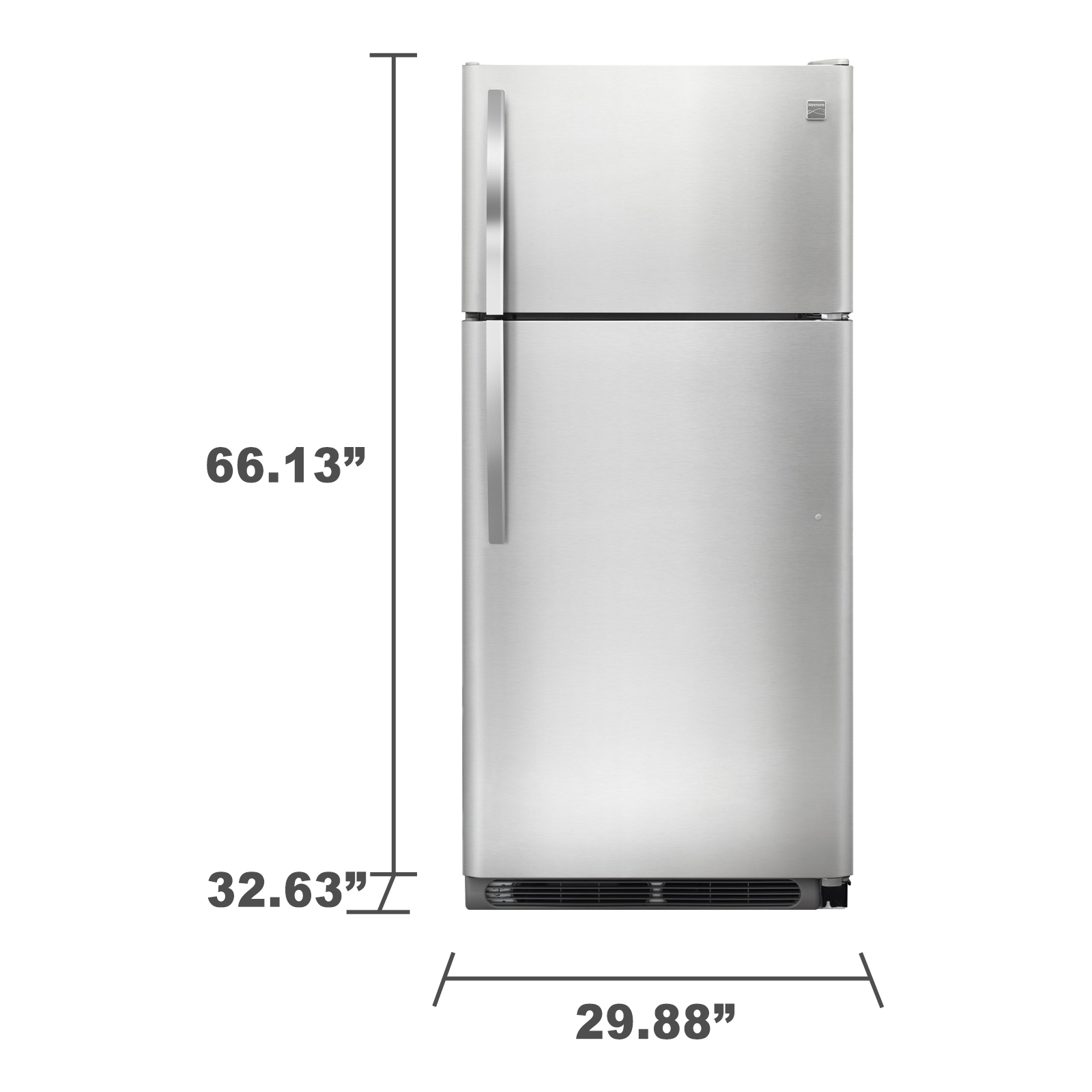 Kenmore 60603 18 Cu Ft Top Freezer Refrigerator Stainless Steel