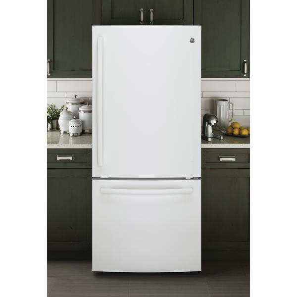 GE Appliances GDE21EGKWW 20.9 cu. ft. Single Door Bottom Freezer