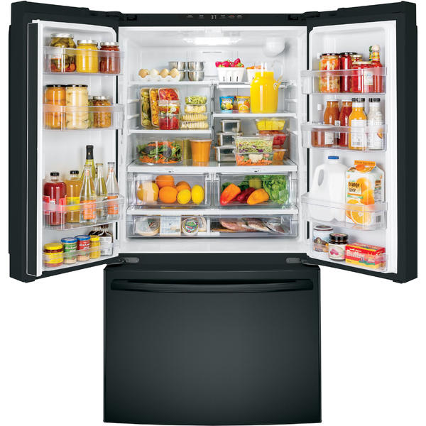 GE Appliances GNE27JGMBB 27 cu. ft. French Door Refrigerator Black