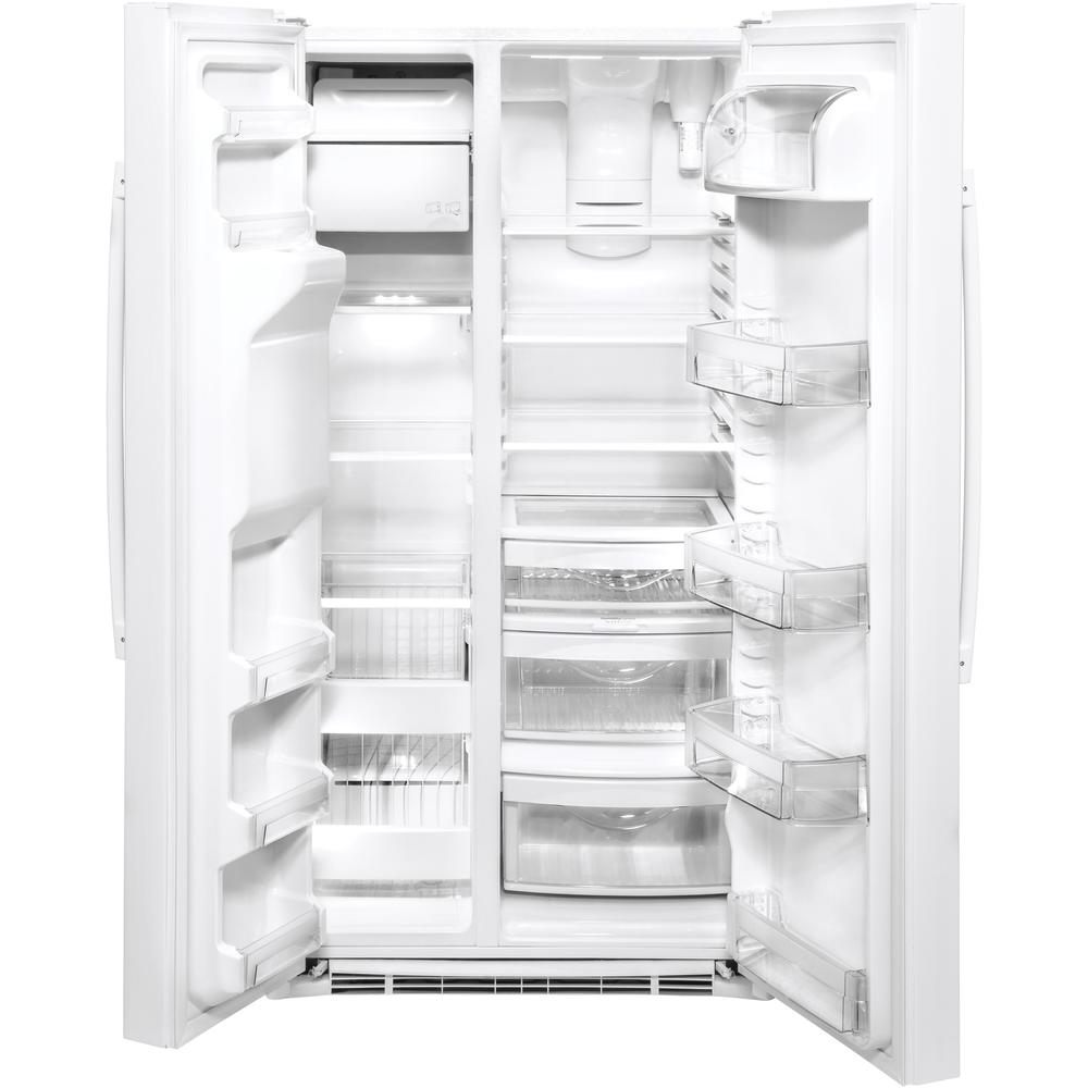 Ge Appliances Gss25ignww 25 1 Cu Ft Side By Side Refrigerator White