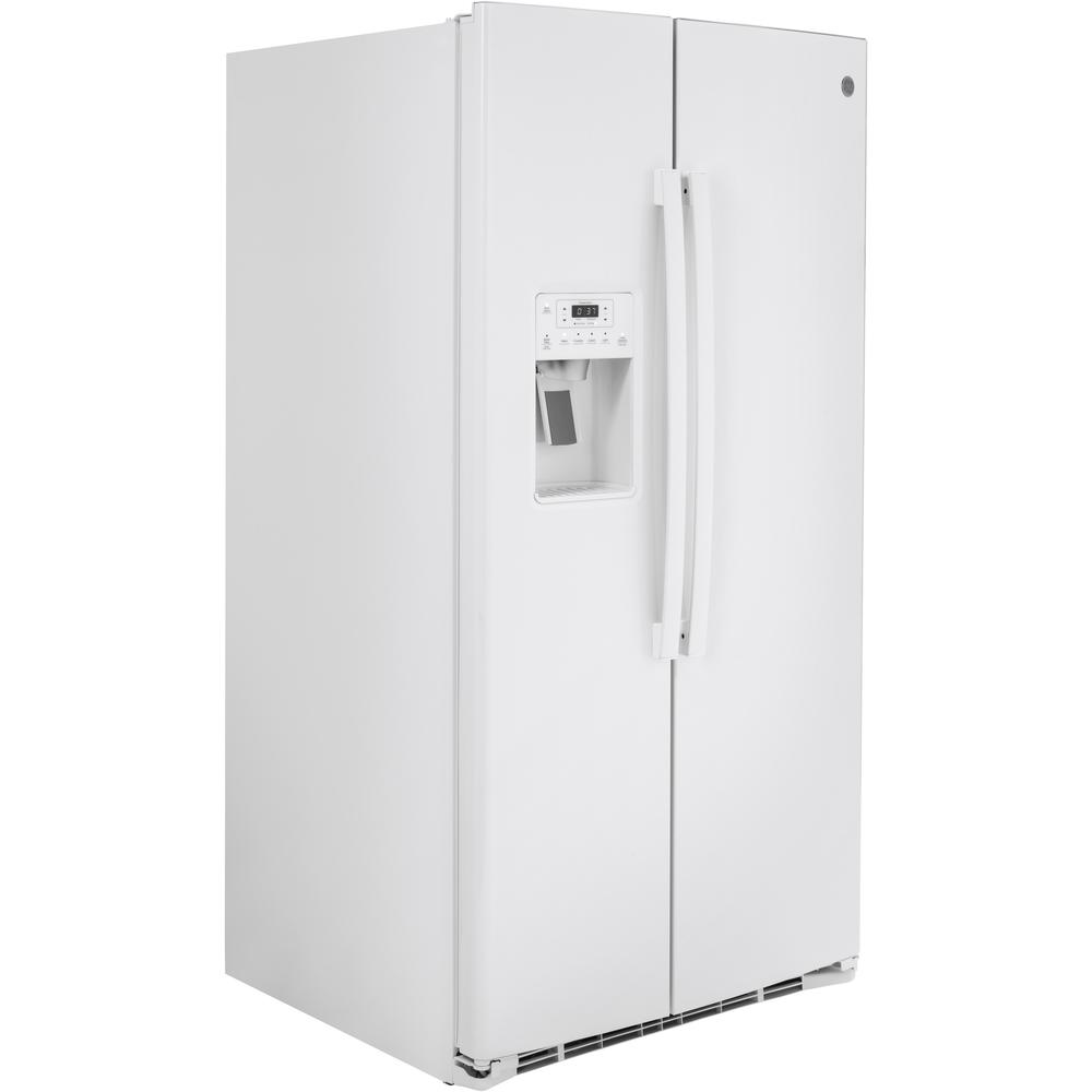 Ge Appliances Gss25ignww 25 1 Cu Ft Side By Side Refrigerator White