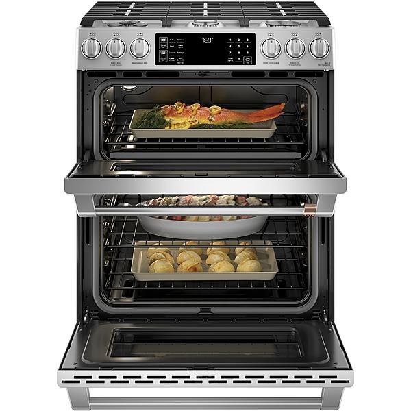 GE Cafe CGS750P2MS1 30" SlideIn Gas Double Oven with Convection Range