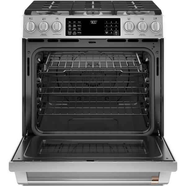 GE Cafe C2S900P2MS1 30" SlideIn Dual Fuel Convection Range w/ Warming