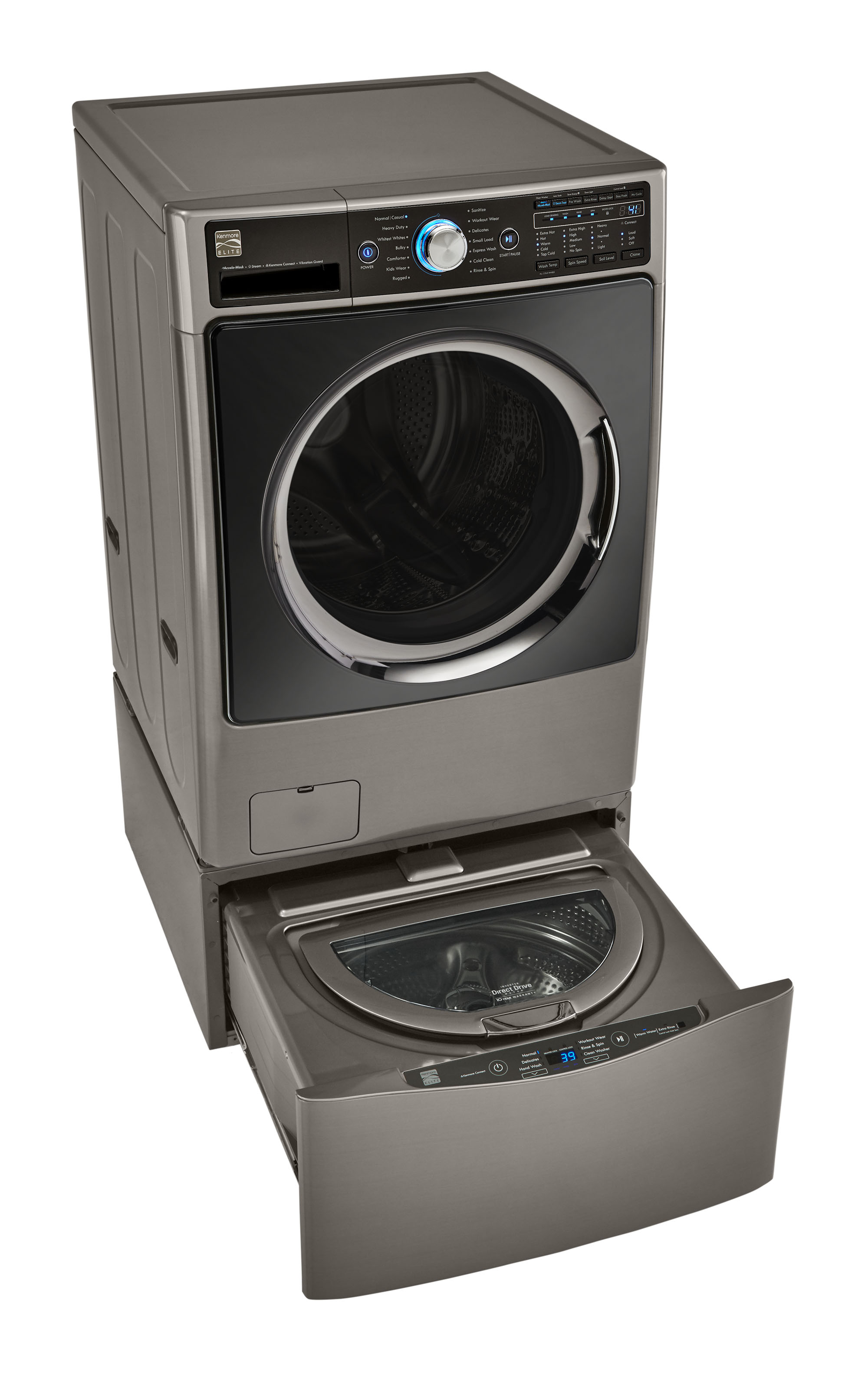 Kenmore Elite 51993 29" 1.0 cu. ft. Pedestal Washer - Metallic Silver