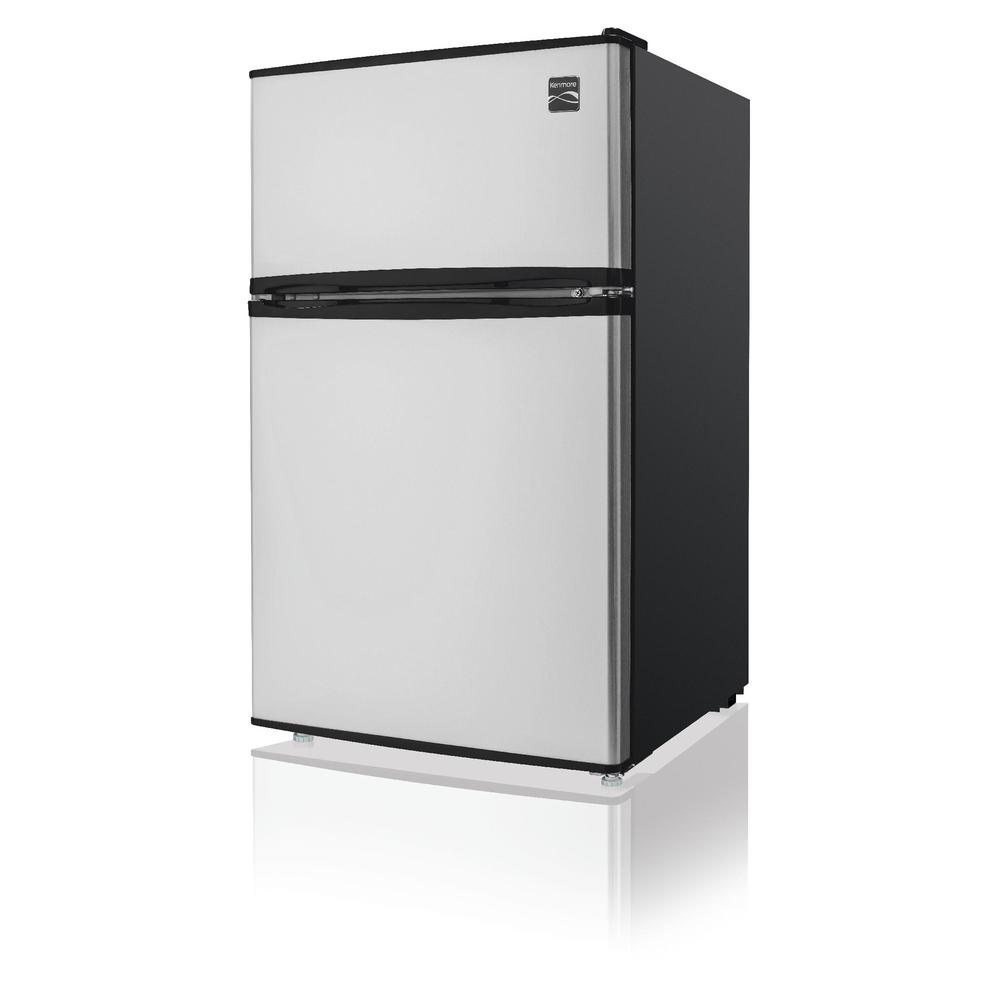 Kenmore 99033 Compact Mini Refrigerator 3.2 cu ft in Metallic Silver 