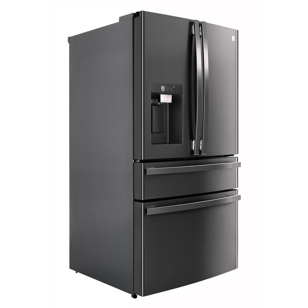 Kenmore Elite 72797 29 5 Cu Ft 4 Door French Door Refrigerator With Internal Cameras And Thawing Drawer Black Stainless Steel