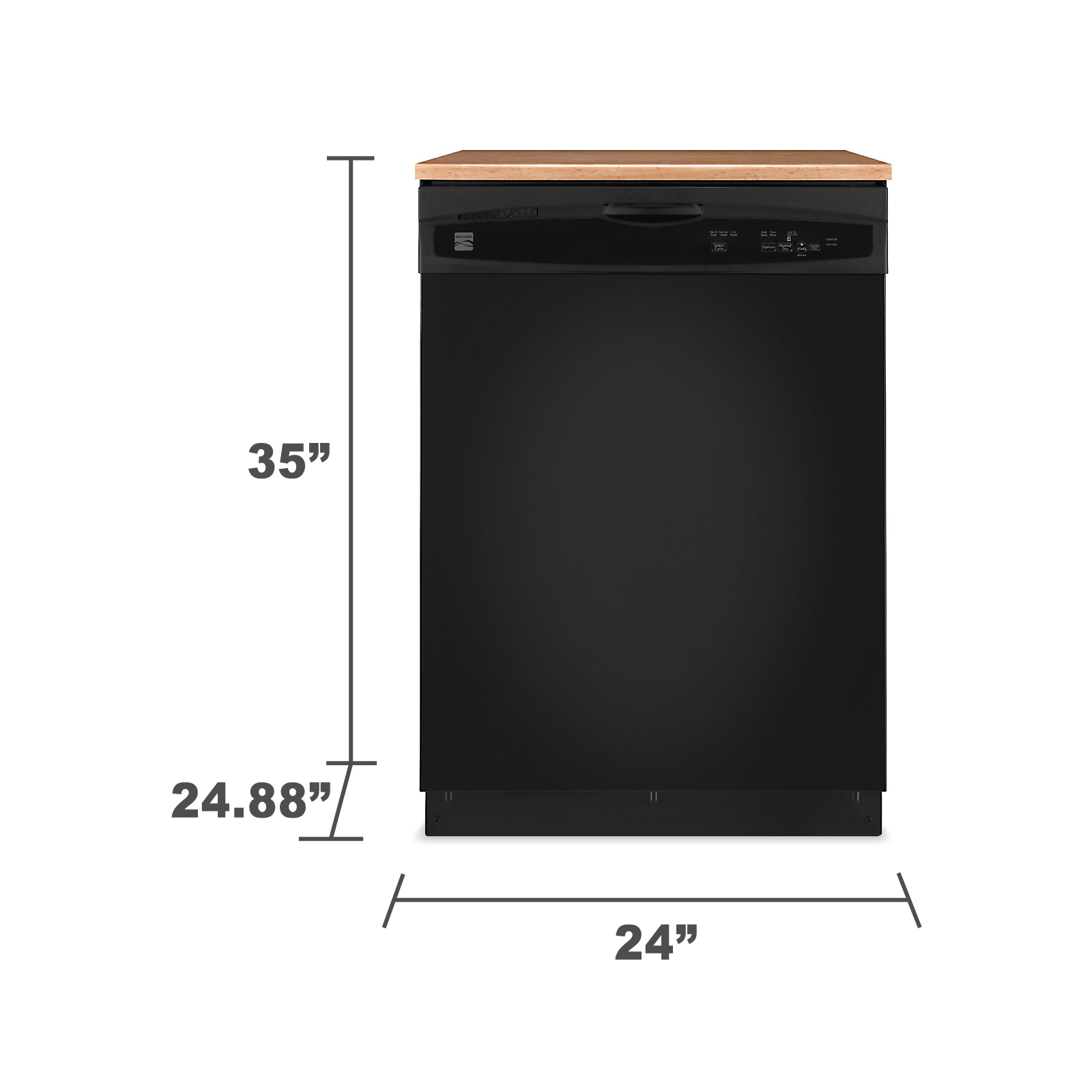 Whirlpool 24 Front Control Tall Tub Portable Dishwasher Black
