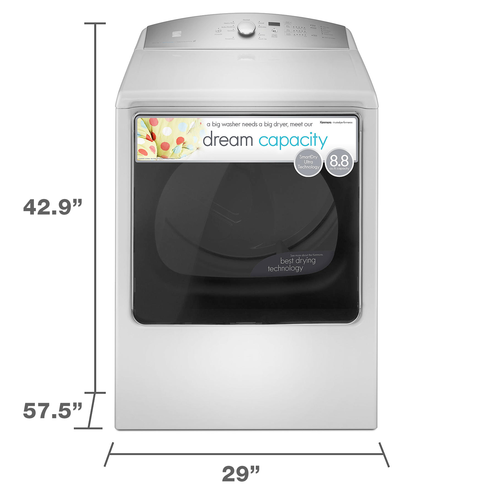 Gas Dryer w/ SmartDry Ultra Technology - White | Sears Outlet