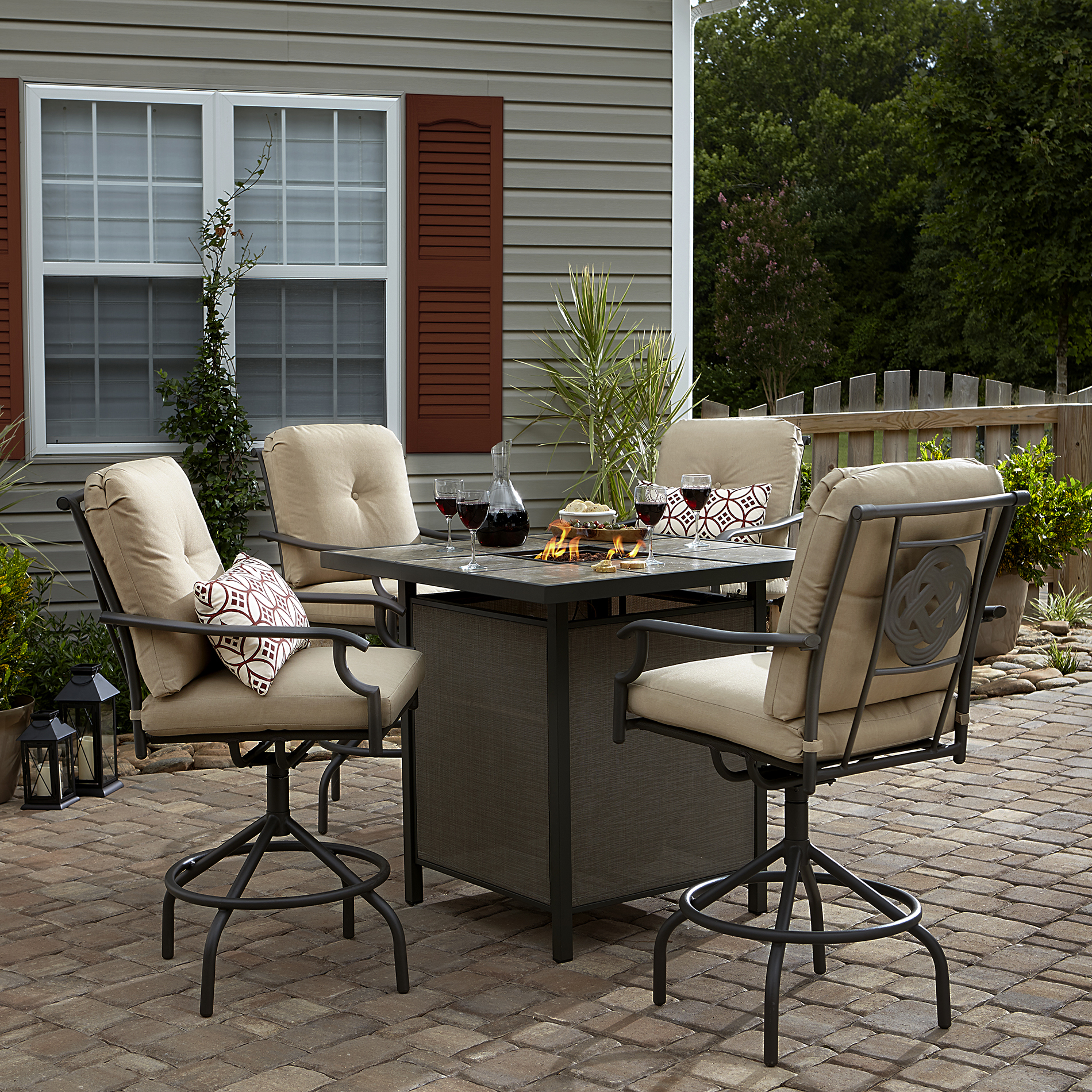 Garden Oasis 5373 Fpbrt Brookston High Dining Lp Gas Fire Table