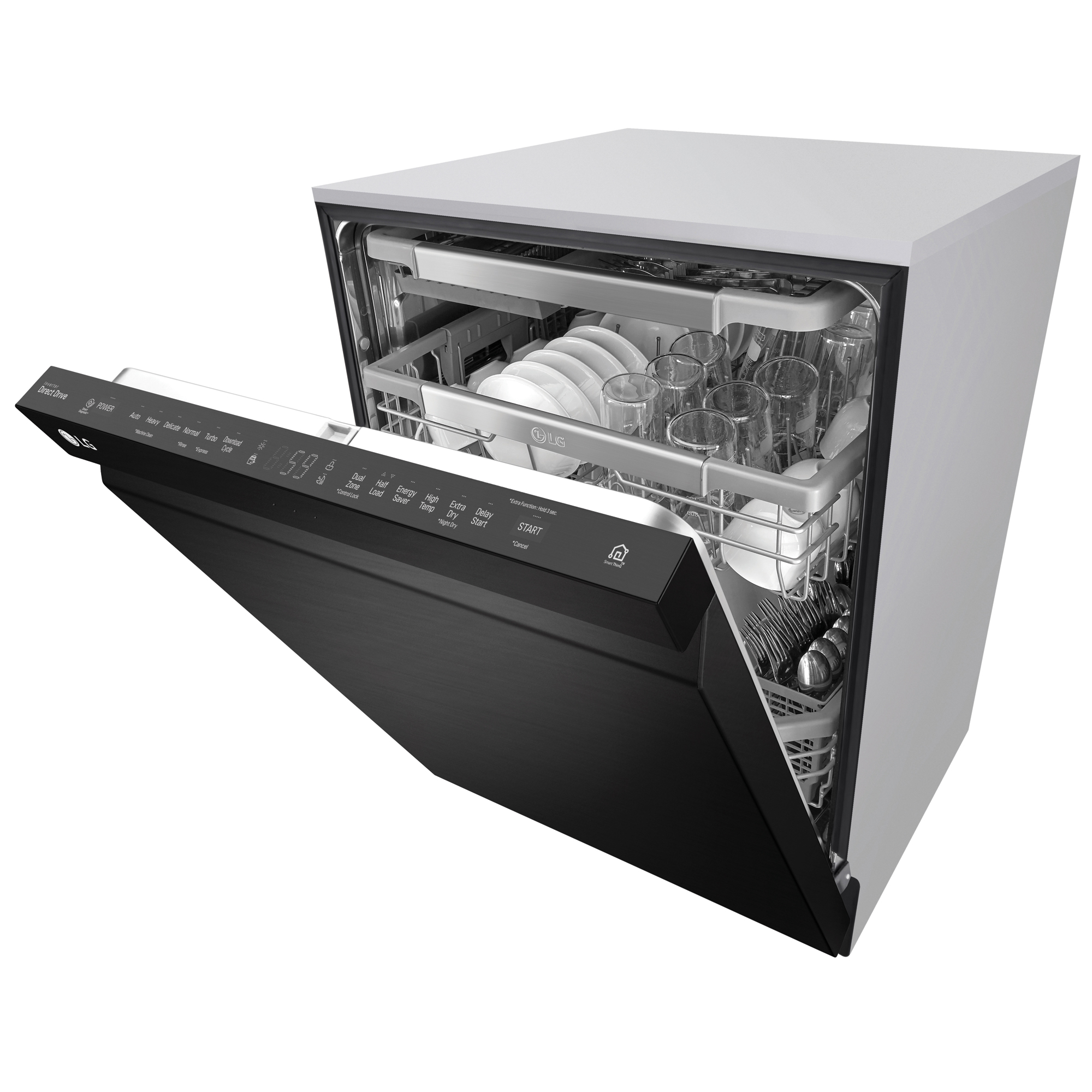 lg quadwash matte black stainless steel dishwasher