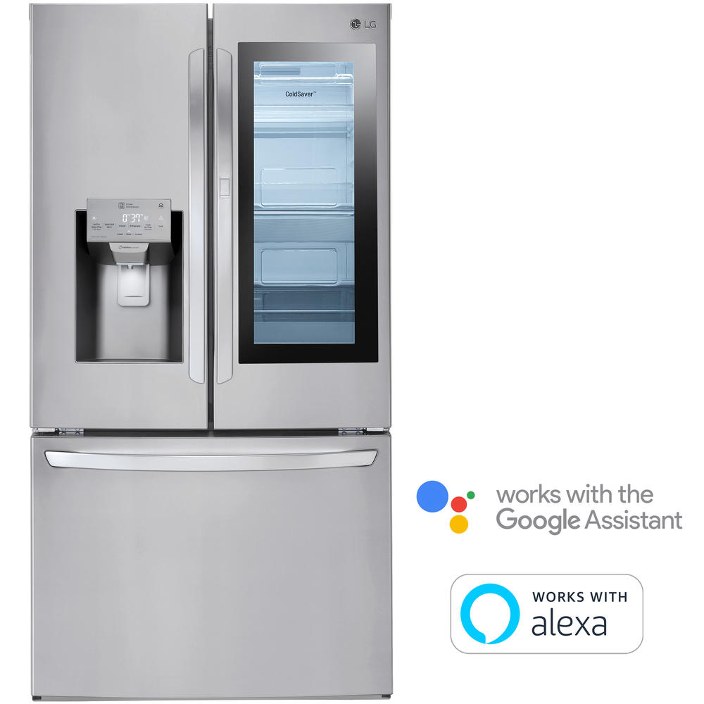 Lg Lfxs28596s 27 5 Cu Ft Smart Wi Fi Enabled 3 Door French Door Instaview Refrigerator Ss