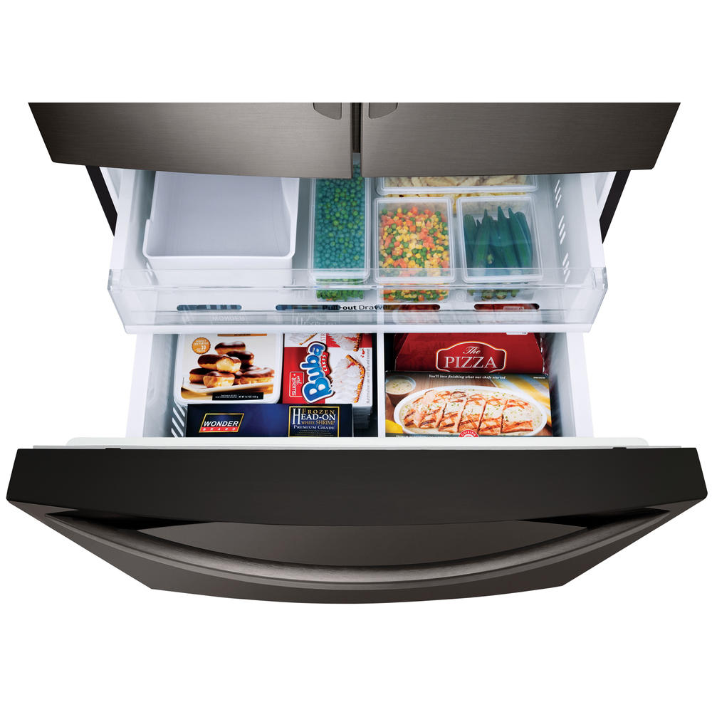 Lg Lfxc22526d 22 1 Cu Ft Counter Depth French Door Refrigerator Black Stainless Steel