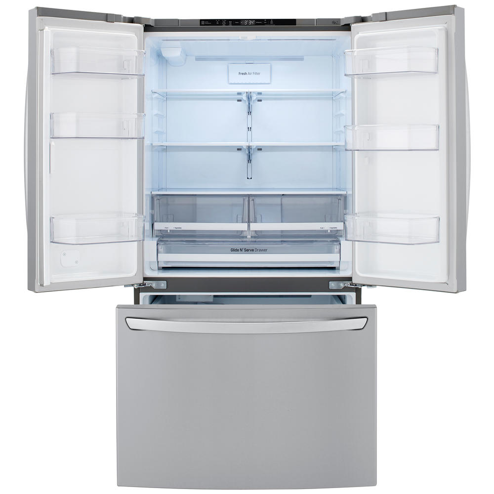Lg Lfcc22426s 22 8 Cu Ft 3 Door French Door Counter Depth Refrigerator Stainless Steel