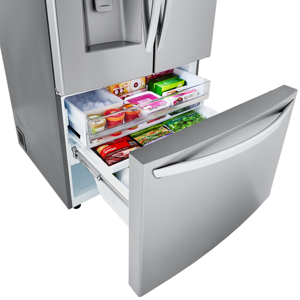 Lg Lrfxc2406s 23 5 Cu Ft Counter Depth French Door Refrigerator Stainless Steel
