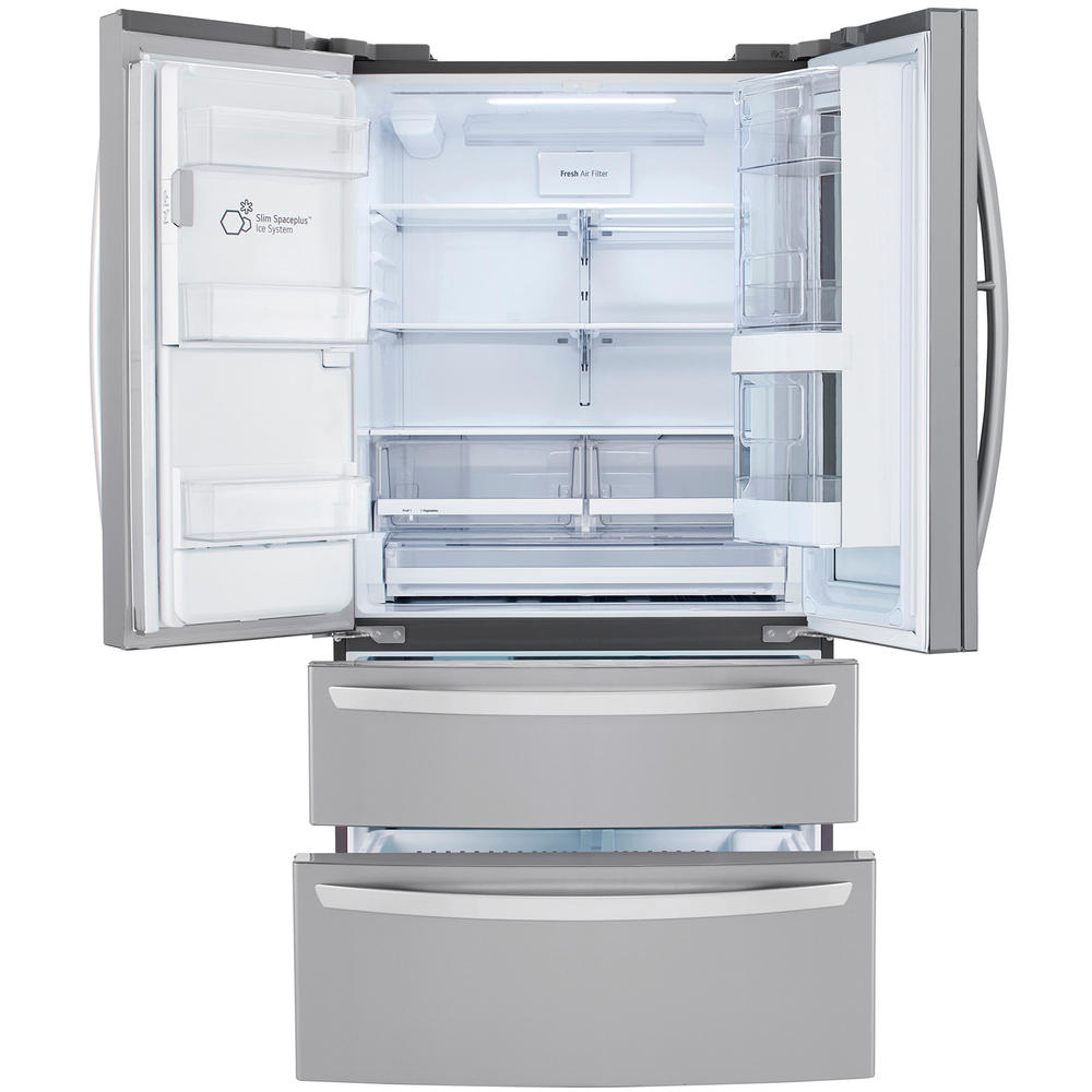 Lg Lrmvs2806s 27 6 Cu Ft Instaview Door In Door Double Freezer Refrigerator With Craft Ice Printproof Stainless Steel
