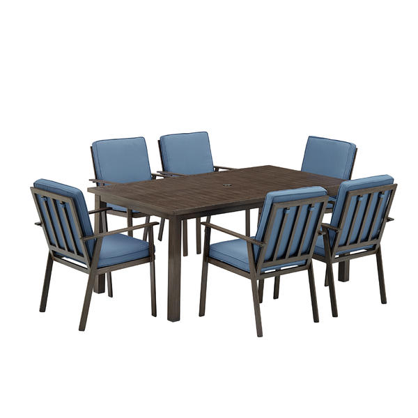 Sutton Rowe Cd749aset Cedar Hills 7 Pc Wood Slat Top Dining Set Limited Availability