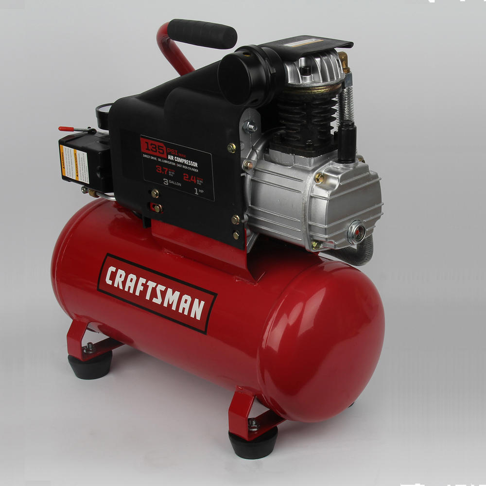 Craftsman Oil-Free 3 gal Portable Horizontal Air Compressor with 7 pc Accessy 