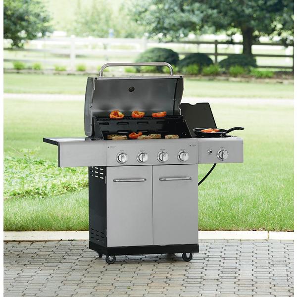kenmore 4 burner gas grill with storage stainless steel