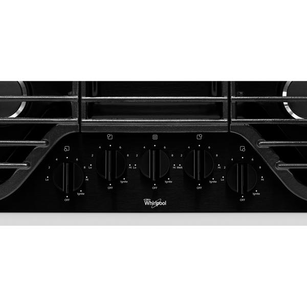 Whirlpool WCG51US6DB 36" 5Burner Gas Cooktop w/ SpeedHeat Burner