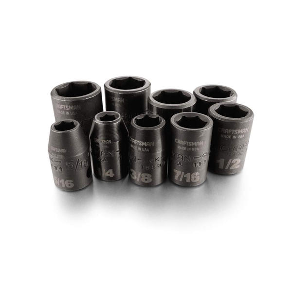 Craftsman 15880 9 pc. EasytoRead Impact Socket Set, 3/8in drive INCH