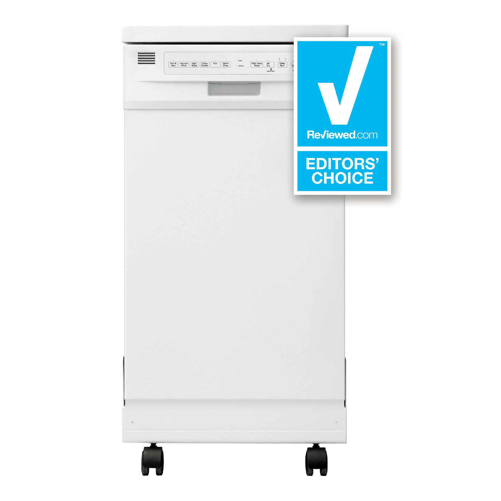 white portable dishwasher