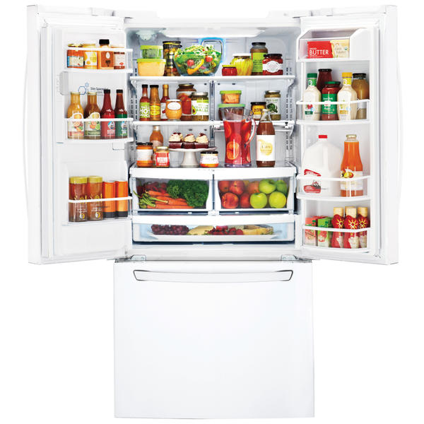 Lg Lfxs24623w 24 2 Cu Ft Capacity French Door Refrigerator W Ice