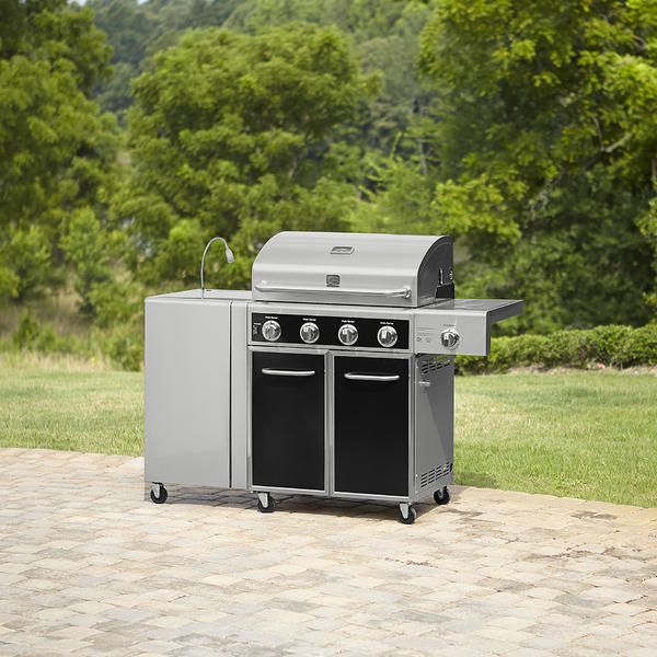 Kenmore RB2818TN 4Burner DualFuel Gas Grill with Folding Side Table