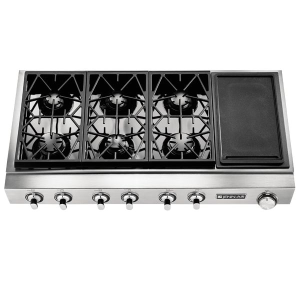 48" Pro-Style Gas Cooktop (Stainless) logo