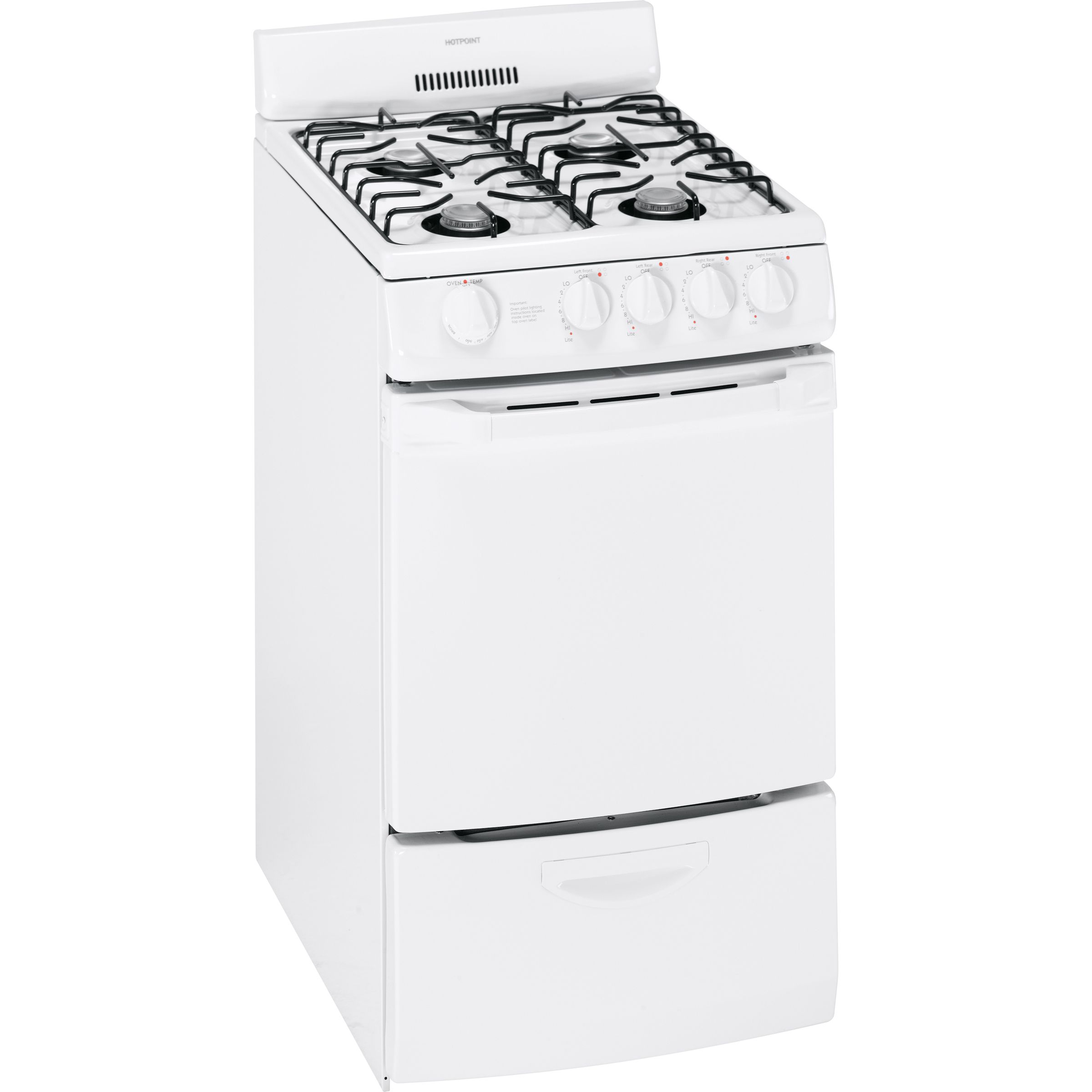 Hotpoint RGA720PK4WH Gas Range