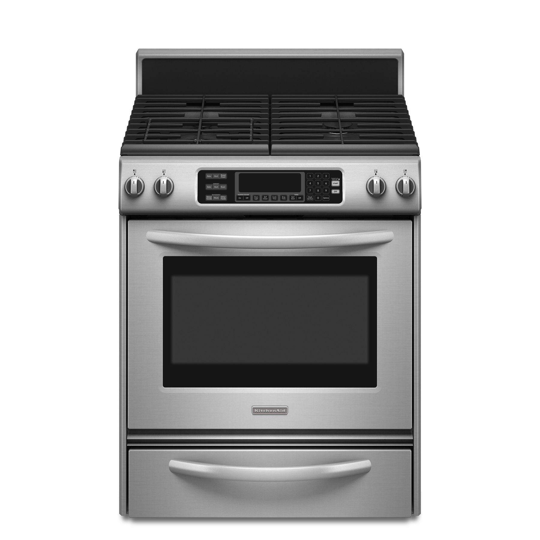 KitchenAid KDRS807SSS04 Dual-Fuel Slide-In Range with Convection Oven