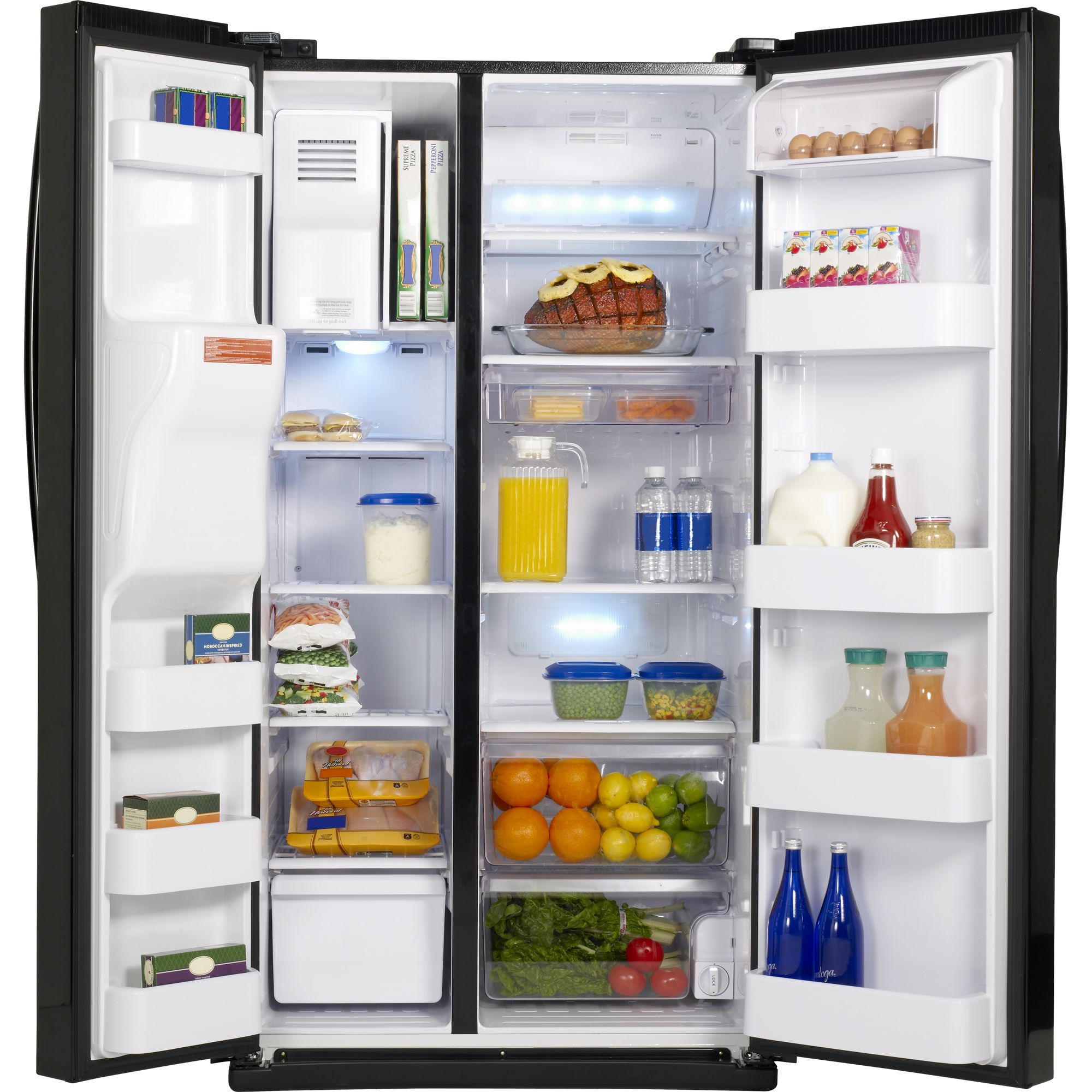 Samsung Rs261mdbp 26 0 Cu Ft Side By Side Refrigerator Black