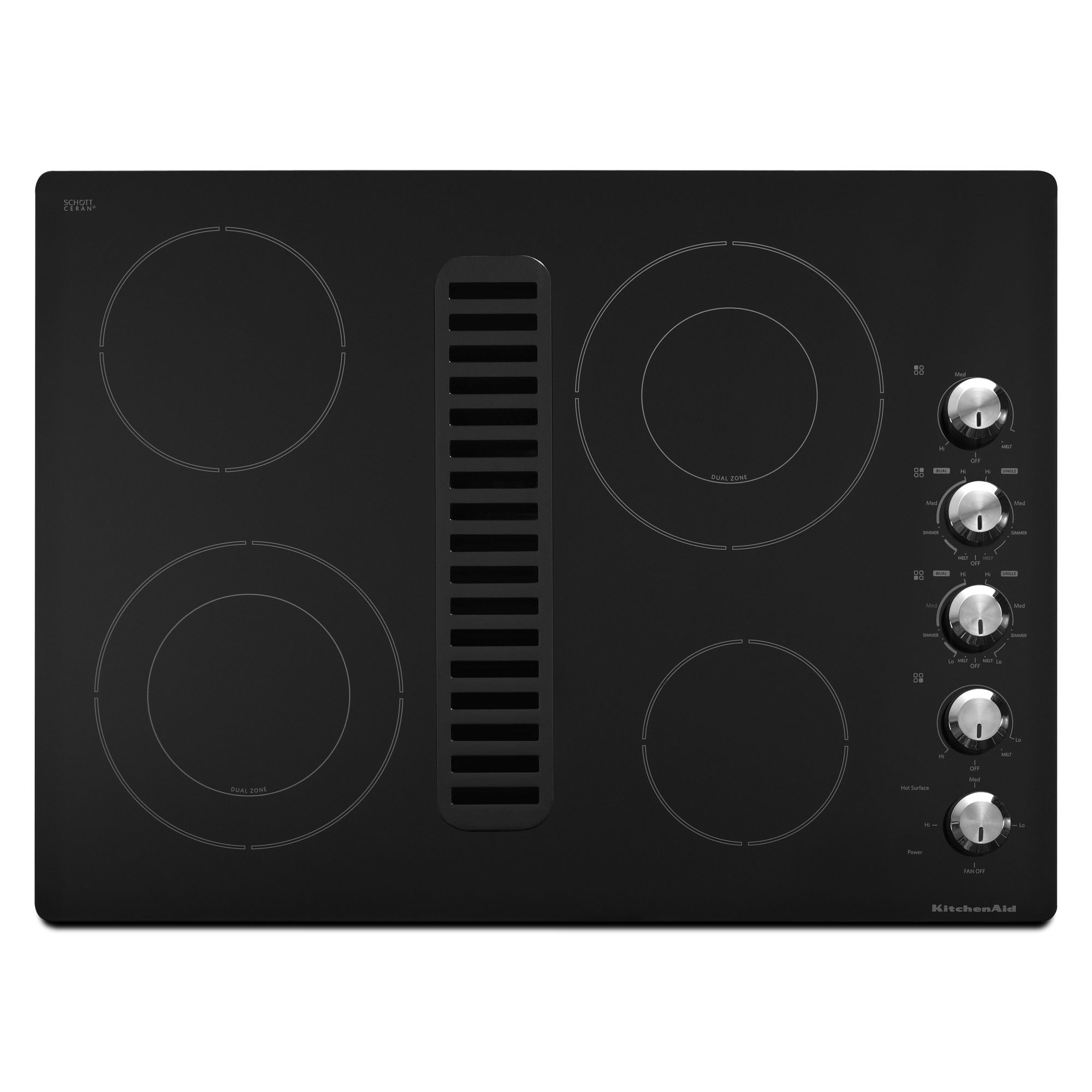KitchenAid KECD807XBL01 30" Electric Built-In Downdraft Cooktop