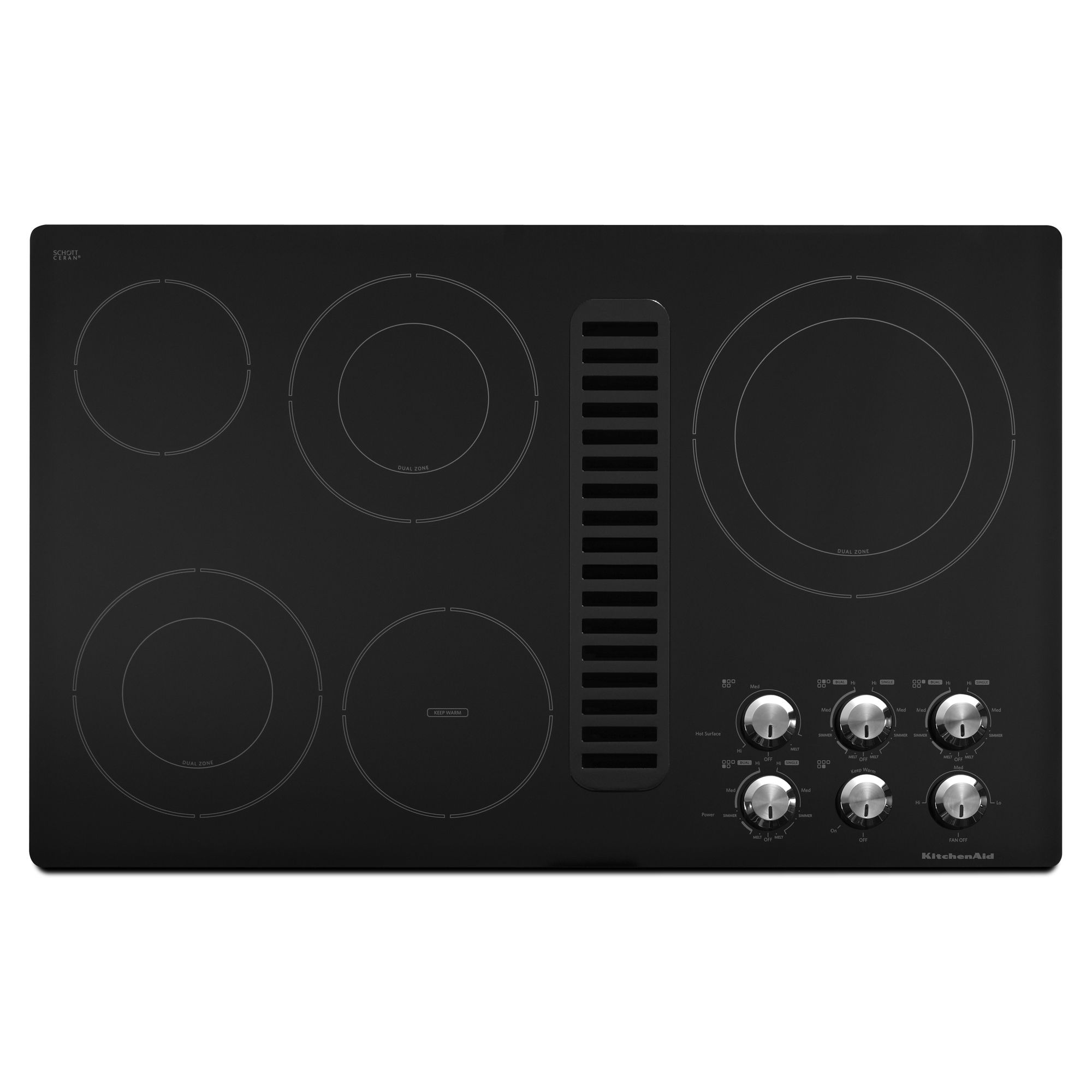 KitchenAid KECD867XBL02 36" Electric Built-In Downdraft Cooktop