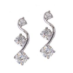 Sterling Silver Cubic Zirconia Earrings, Sterling Silver CZ earrings