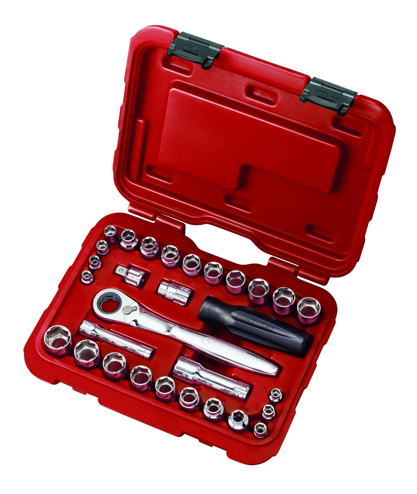 Craftsman 30pc Max Axess 1/4 & 3/8-in Drive Socket Wrench Set with Rugged Case 